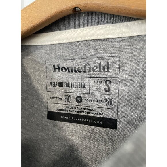 Homefield Crewneck Short Sleeve TShirt Mens S Heather Gray Cotton Polyester Tee - Picture 3 of 6